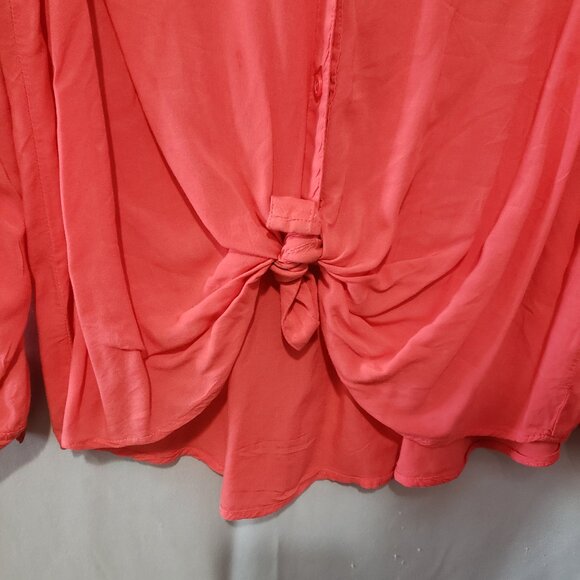 a.n.a Button up Blouse Coral Pink Sixe 1X - Picture 6 of 10